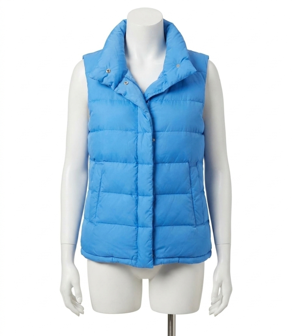 NEW KAREN KANE caddie puffer vest in chambray